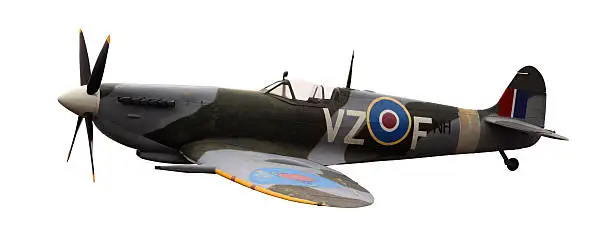 Supermarine Spitfire isolated on white with clipping path