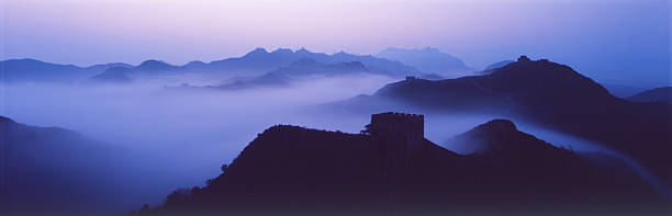 Great wall in mist stock photo