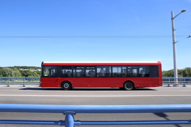 istock City bus crossing bridge. 971241290