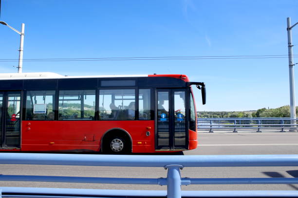 istock City bus crossing bridge. 971241308