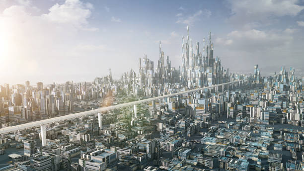 3D rendering futuristic concept city
