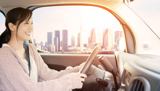 istock Young woman driving a car. 971253390
