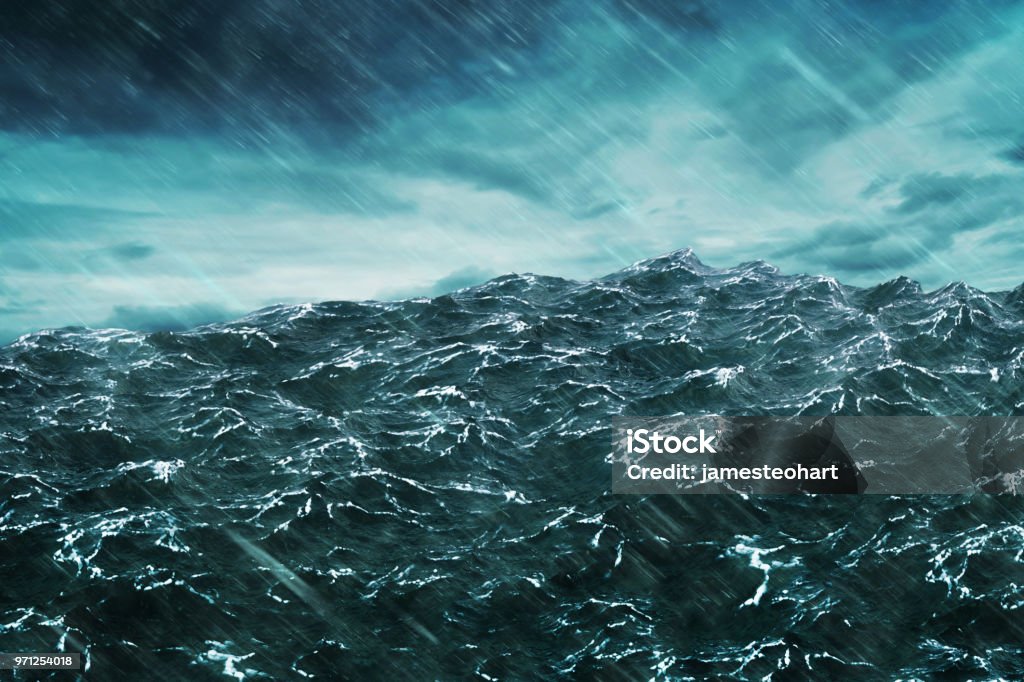 3D rendering Ocean wave with storm 3D rendering Ocean wave with storm . Sea Stock Photo