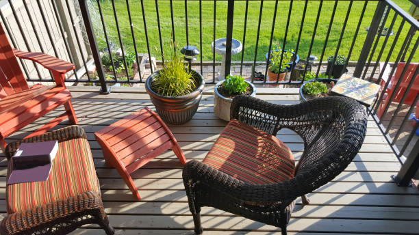 istock Looking Down On The Garden Deck And Patio 971256468