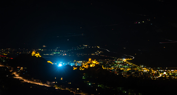 Sion, Valais, night lights