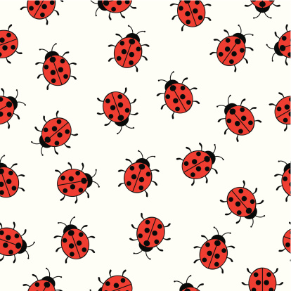 Seamless background with ladybugs