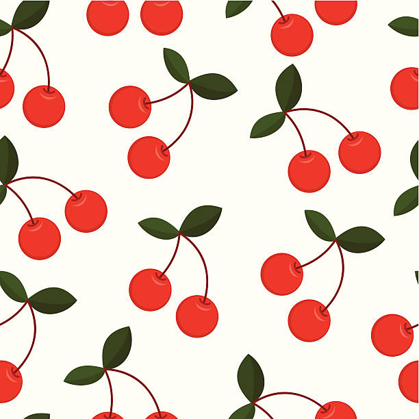 cherry seamless background - kiraz illüstrasyonlar stock illustrations