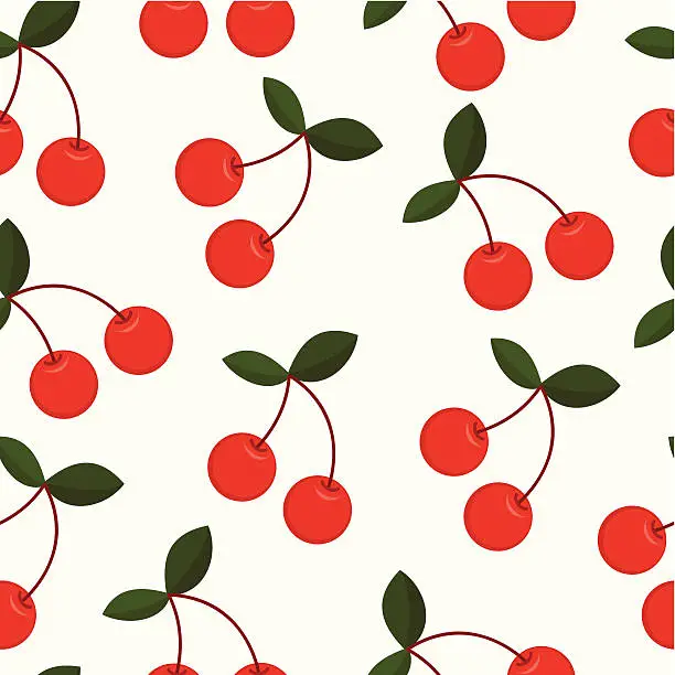 Vector illustration of Cherry seamless background