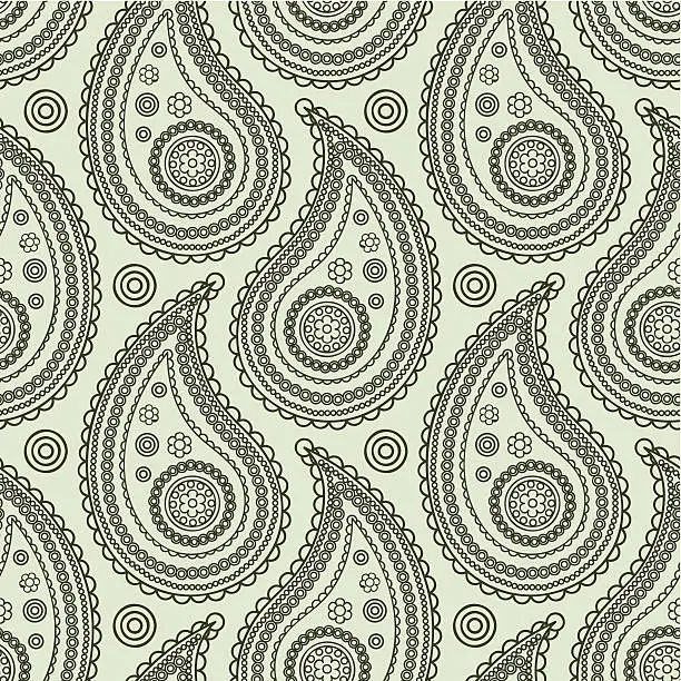 Vector illustration of Paisley seamless background