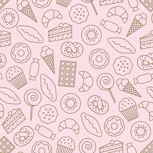 Vector illustration of Dessert seamless background