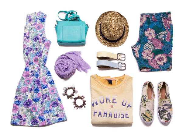 istock Collection summer clothes on a white background 971304460