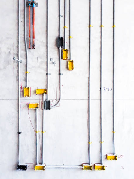 istock electric lines power and label on the wall 971325666