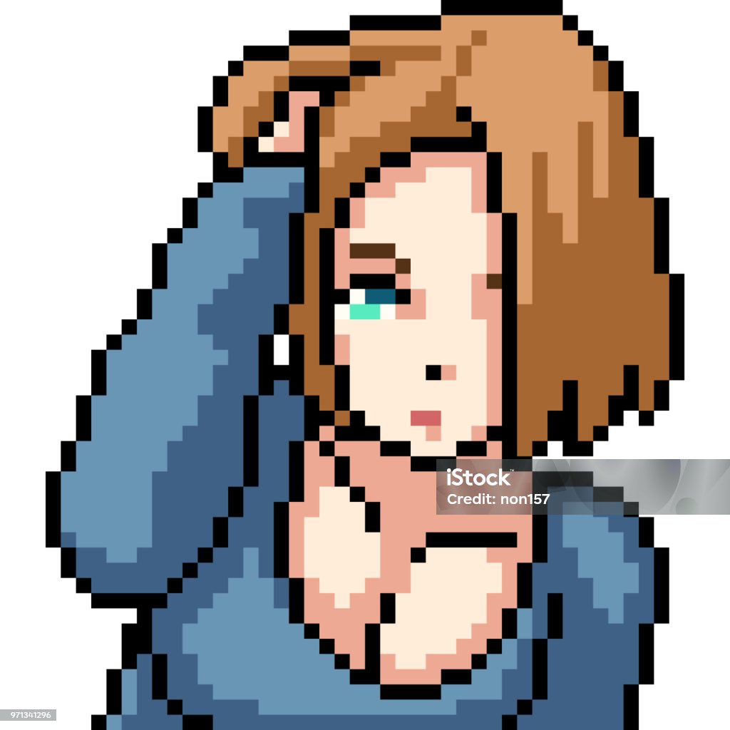 Vector Pixel Art Anime Girl Isolated Cartoon Stock Illustration - Download  Image Now - Adult, Art, Cartoon - iStock