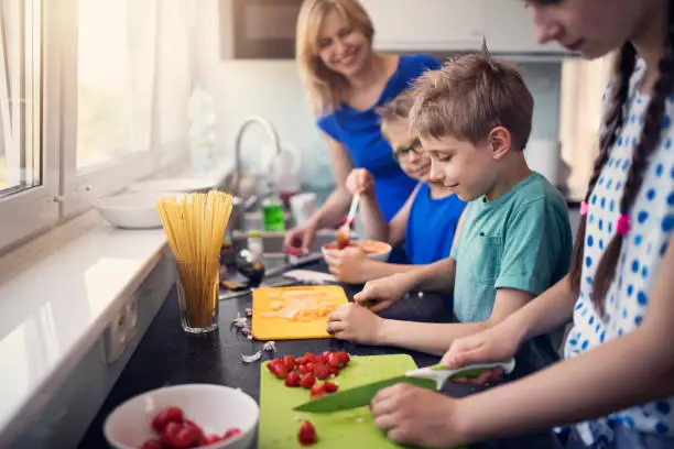 Photo of Kids preparing lunch