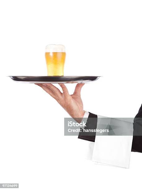 Waiter With Tray Stock Photo - Download Image Now - Tray, Waiter, Adult