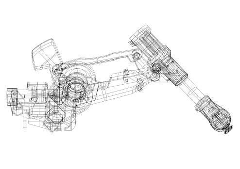 Robotic arm Architect blueprint - isolated