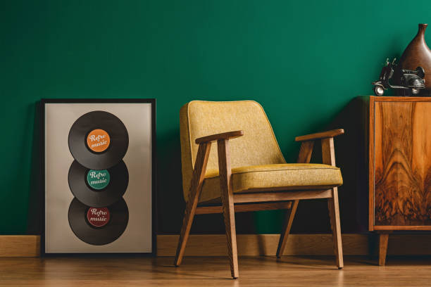 istock Yellow chair in vintage interior 971347678