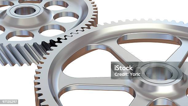 Foto de Gears e mais fotos de stock de Aço - Aço, Branco, Criação Digital