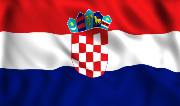 croatia flag waving in the wind - denmark map flag europe imagens e fotografias de stock