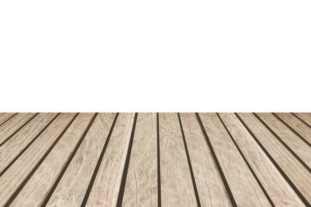istock Blank white background and wood floor background 971367526