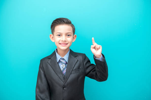 istock Young man in business suit with blue background. 971370672