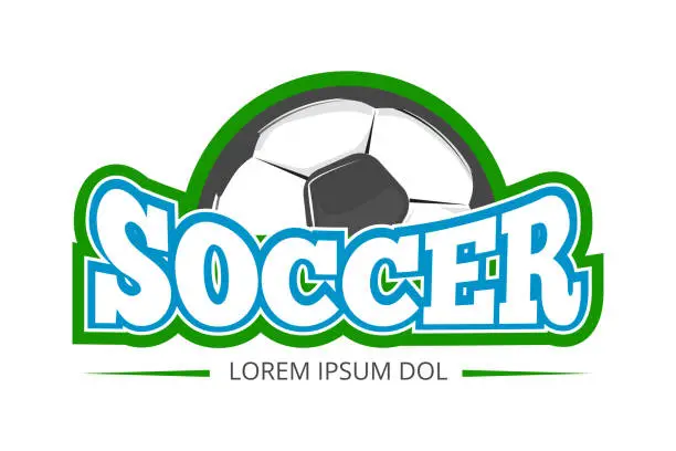 Vector illustration of Football, soccer club vector logo, badge template