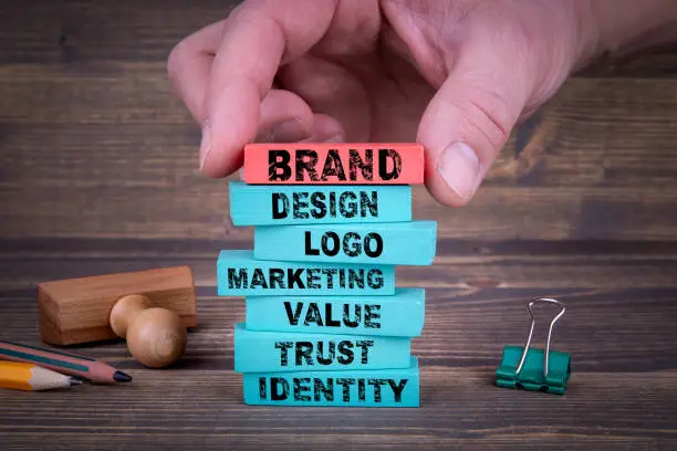 Photo of Brand Business Concept With Colorful Wooden Blocks