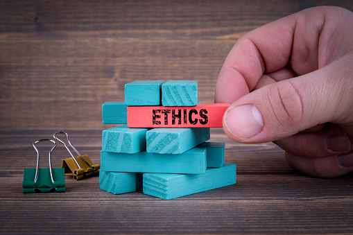 Ethics Business Concept With Colorful Wooden Blocks