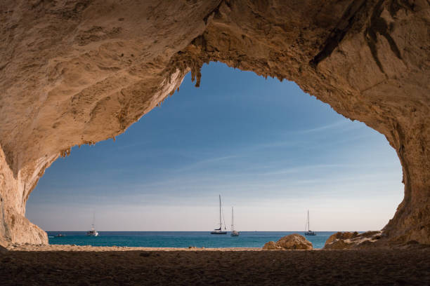 istock Inside a cave at Cala Luna beach 971378188
