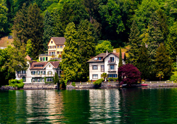 istock Town Vitznau on Lucerne lake 971384900