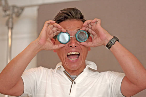 istock Underwater glasses and senior men 971387588