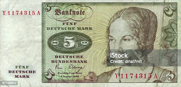 Fünf Mark Bill Stockfoto und mehr Bilder von Deutsche Mark-Symbol - Deutsche Mark-Symbol, Ehemalige deutsche Währung, Alt