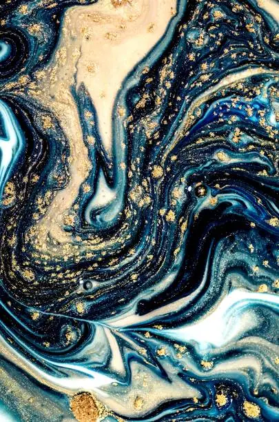 Photo of Natural Luxury. Marbling pattern. Style incorporates the swirls of marble or the ripples of agate. Ancient oriental drawing technique.