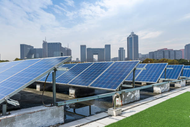 istock Solar and modern city skyline 971391958