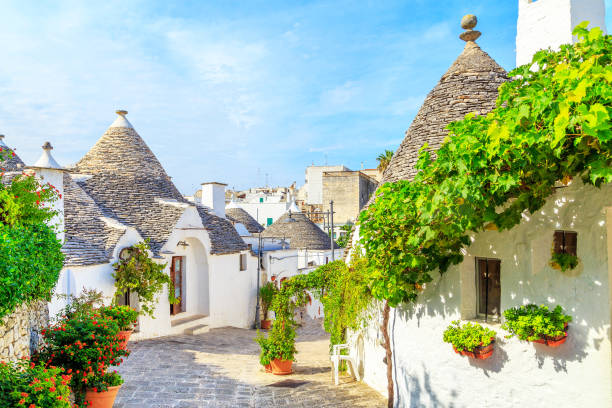 Trulli of Alberobello typical houses. Trulli of Alberobello typical houses. Apulia, Italy. alberobello stock pictures, royalty-free photos & images
