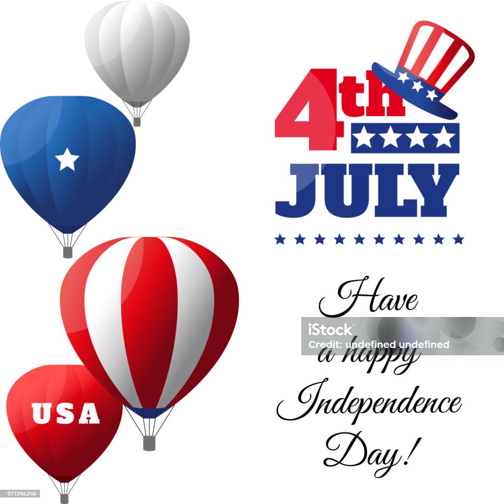 USA Independence Day greeting card USA Independence Day greeting card vector illustration July stock vector