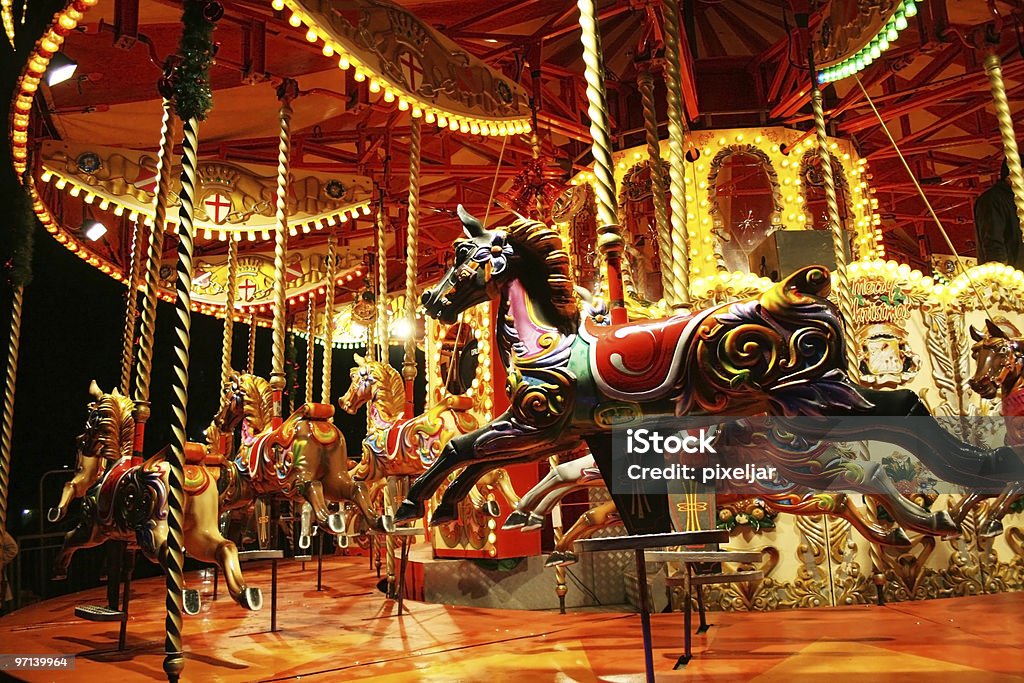 Carousel Carousel, shot at night Carousel Stock Photo