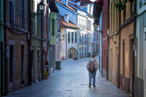 istock Tourist backpacker traveling in the Luanco. Spain. 971404778
