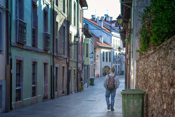 istock Tourist backpacker traveling in the Luanco. Spain. 971404780