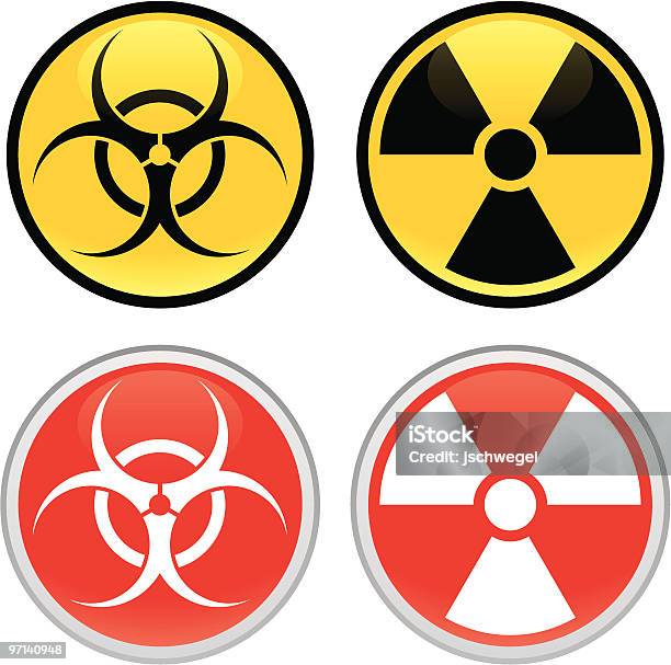 Ilustración de Radioactivas Y Señales De Seguridad Biológica y más Vectores Libres de Derechos de Amarillo - Color - Amarillo - Color, Arma biológica, Color - Tipo de imagen