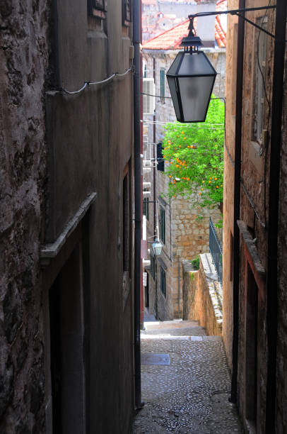 istock Street light in alley 971409504