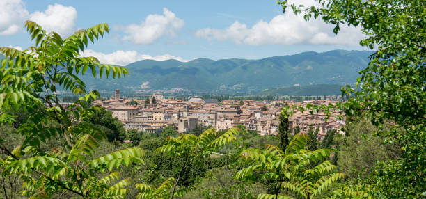 Rieti city, in Lazio, Italy. Cityscape, view from above Rieti city, in Lazio, Italy. Cityscape, view from above rieti stock pictures, royalty-free photos & images