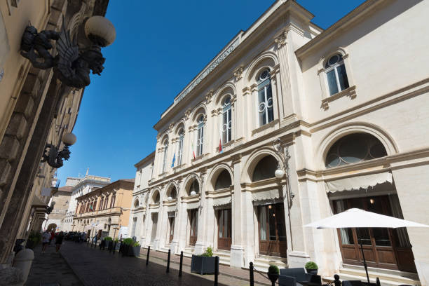 Tourist view of Rieti, in Lazio, Italy. Flavio Vespasiano theater Tourist view of Rieti, in Lazio, Italy. Flavio Vespasiano theater rieti stock pictures, royalty-free photos & images