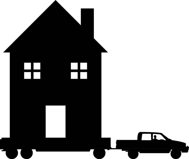 ilustraciones, imágenes clip art, dibujos animados e iconos de stock de mudanza - moving house house action silhouette