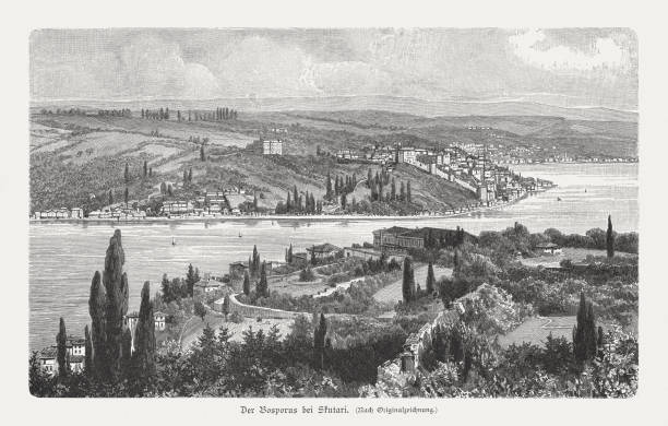 istock Bosporus near Scutari (Üsküdar, Istanbul), Turkey, wood engraving, published 1897 971500462