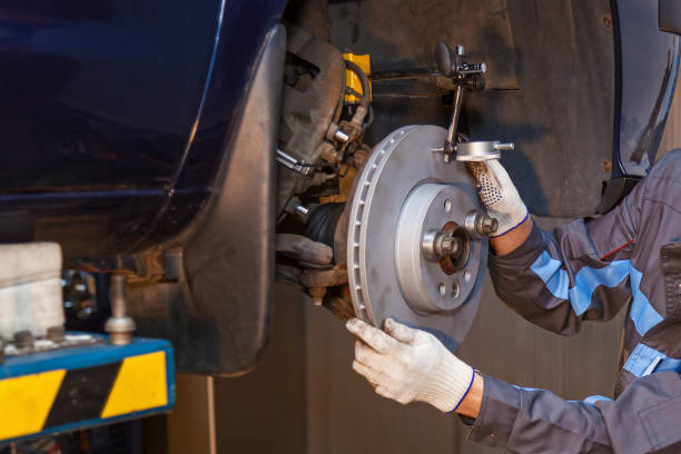istock The man is repairing the disc brake 971504324