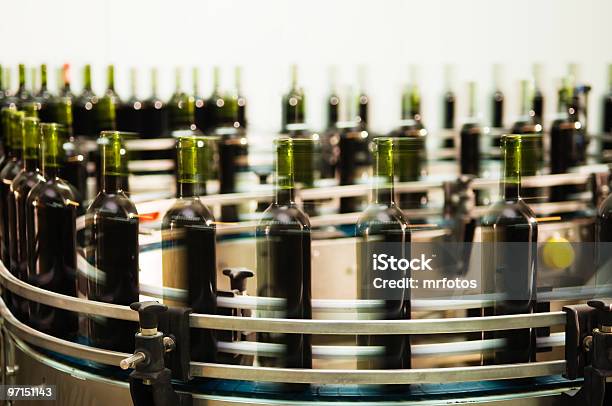 Bottle Filling Line Stock Photo - Download Image Now - Bottling Plant, Wine, Wine Bottle