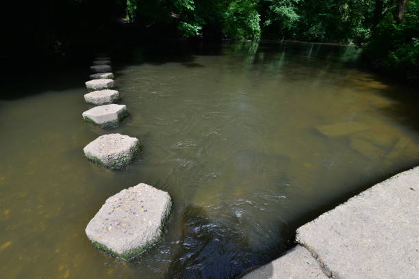 istock Stepping stones in the River Mole at Boxhill in Dorking, Surrey, 971545338