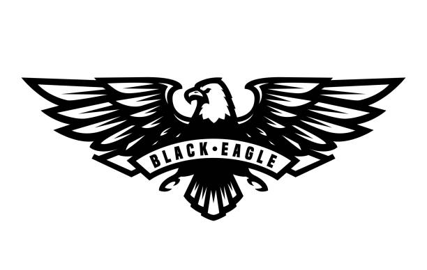 символ черного орла, эмблема. - eagles stock illustrations