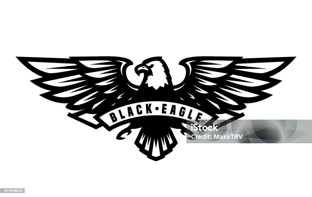 Black eagle , symbol, emblem Vector illustration Black eagle symbol, emblem. Eagle - Bird stock vector